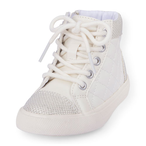Toddler Girls Quilted Hi-Top Rockstar Sneaker