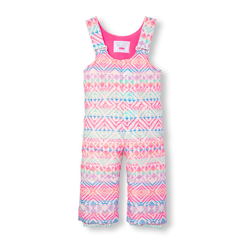 Toddler Girls Printed Snow Overalls