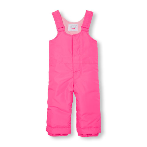Toddler Girls Solid Snow Overalls
