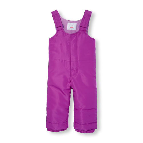 Toddler Girls Solid Snow Overalls