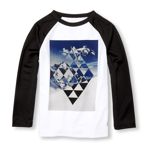 Boys PLACE Sport Long Raglan Sleeve Graphic Mesh Top
