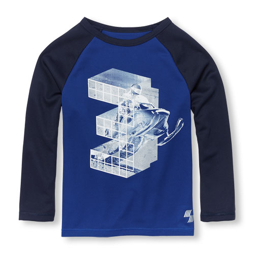 Boys PLACE Sport Long Raglan Sleeve Graphic Mesh Top