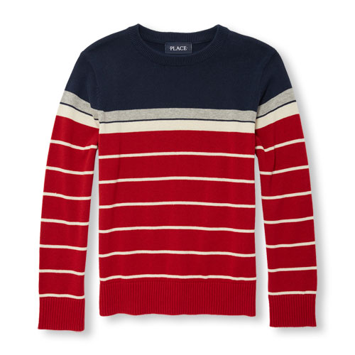 Boys Long Sleeve Engineer Striped Sweater
