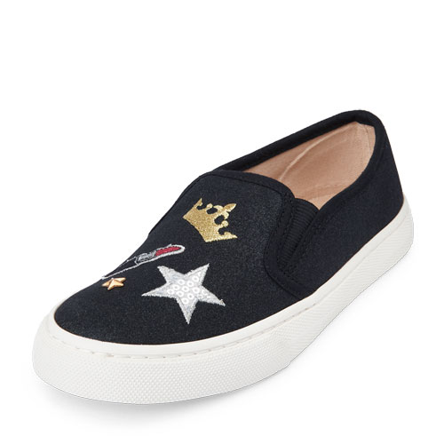 Girls Glitter Patch Slip-On Sneaker