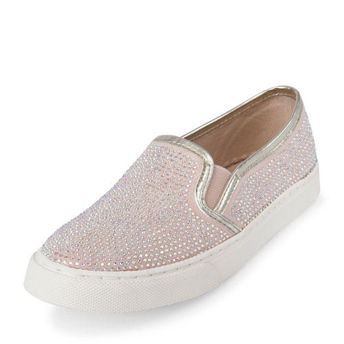 Girls Rhinestone Slip-on Sneaker