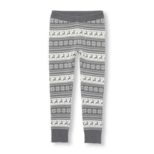 Girls Reindeer Fair Isle Print Sweater Leggings