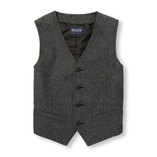 Boys Dressy Herringbone Vest