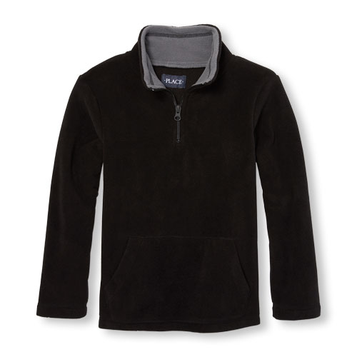 Boys Long Sleeve Solid Glacier Fleece Half-Zip Pullover