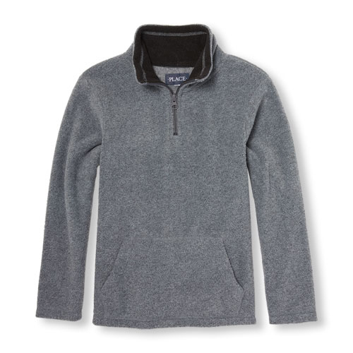 Boys Long Sleeve Solid Glacier Fleece Half-Zip Pullover