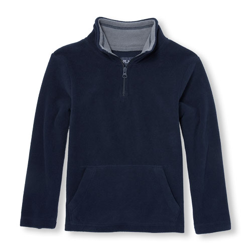 Boys Long Sleeve Solid Glacier Fleece Half-Zip Pullover