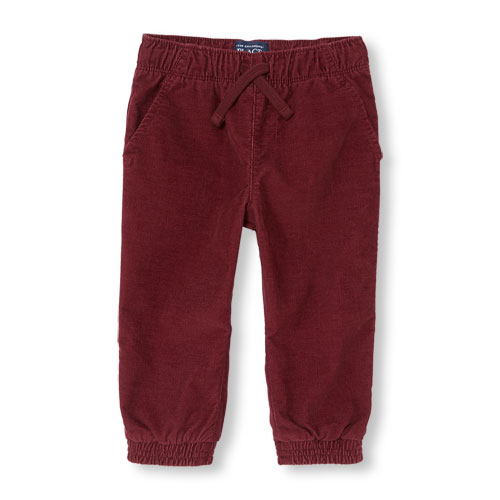 Toddler Boys Jersey-Lined Corduroy Jogger Pants