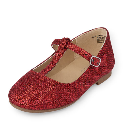 Toddler Girls Braided T-Strap Sparkle Kayla Flat