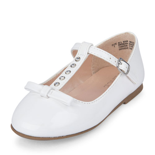 Toddler Girls Rhinestone T-Strap June Flat