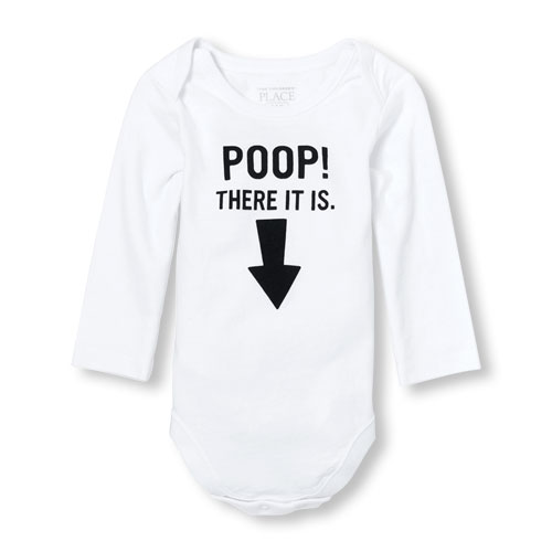 Unisex Baby Long Sleeve 'Poop There It Is' Graphic Bodysuit
