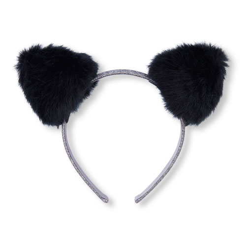 Girls Faux Fur Cat Ears Glitter Headband