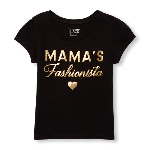 Toddler Girls Short Sleeve 'Mama's Fashionista' Graphic Tee