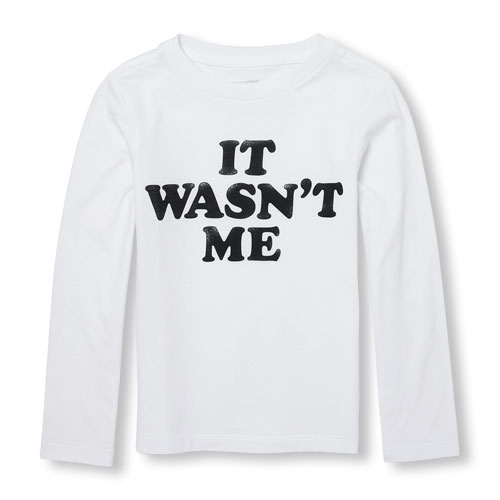 Toddler Boys Long Sleeve 'It Wasn't Me' Graphic Tee