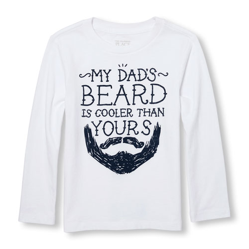 Toddler Boys Long Sleeve 'My Dad's Beard Is Cooler Than Yours' Graphic Tee