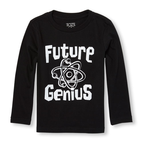 Toddler Boys Long Sleeve 'Future Genius' Graphic Tee