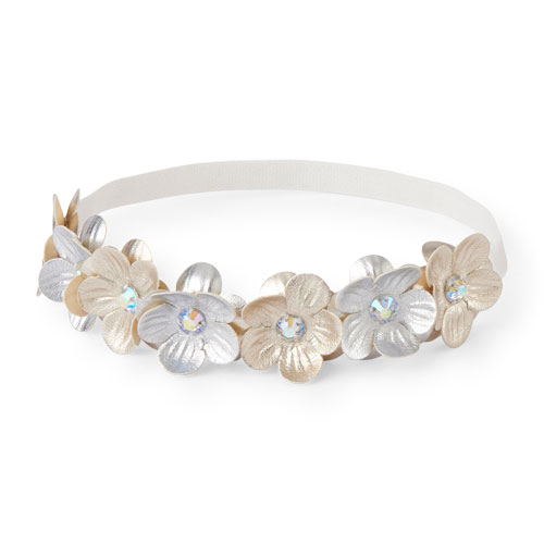 Toddler Girls Metallic Flower Crown Headwrap
