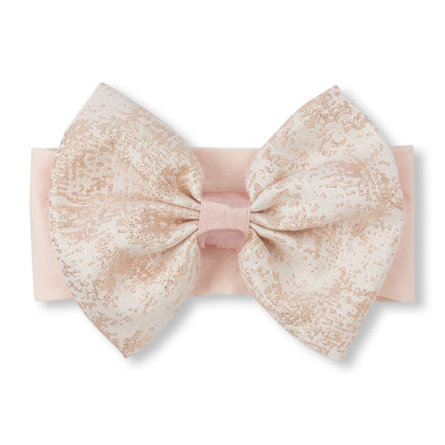 Baby Girls Metallic Oversized Jacquard Bow Headwrap