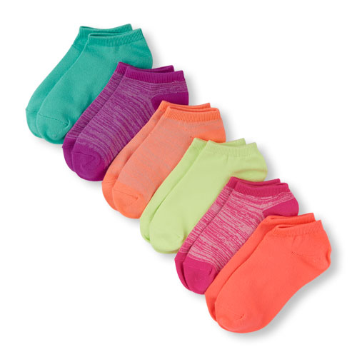 Girls Marled Super-Soft Ankle Socks 6-Pack