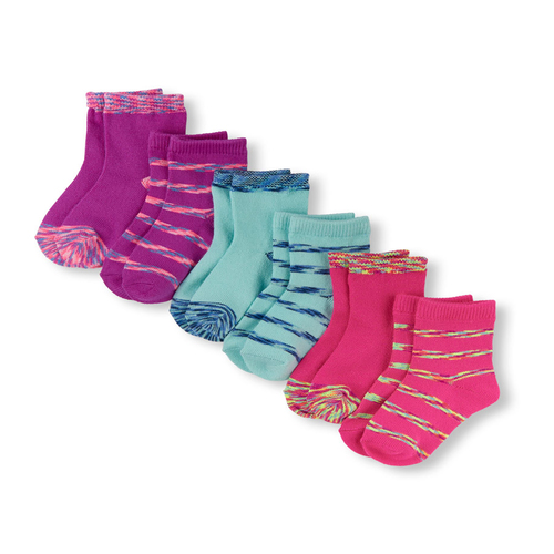 Toddler Girls Space-Dye Super-Soft Midi Socks 6-Pack