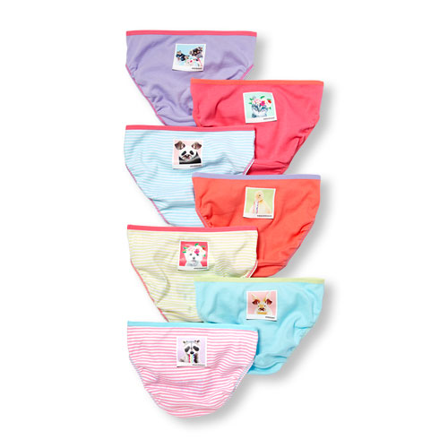 Toddler Girls Snap Animals Days Of The Week Briefs 7-Pack