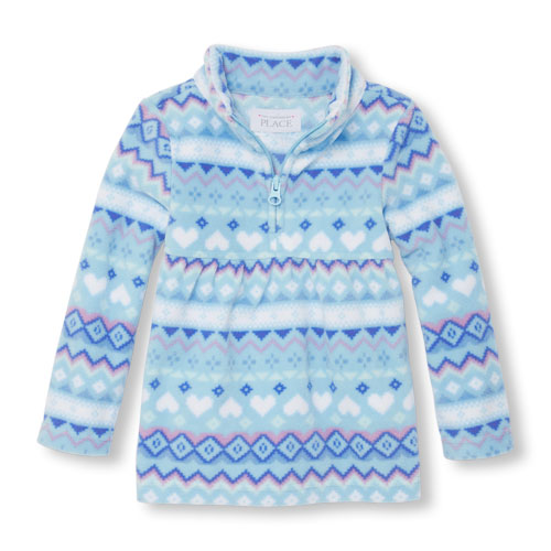 Toddler Girls Long Sleeve Printed Glacier Fleece Half-Zip Pullover