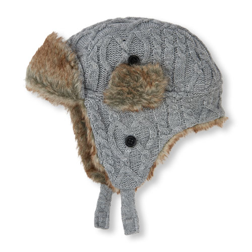 Boys Cable Knit Trapper Hat