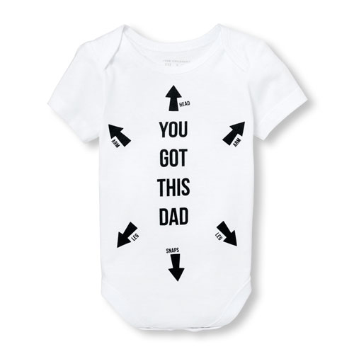 Unisex Baby Short Sleeve 'You Got This Dad' Directional Graphic Bodysuit