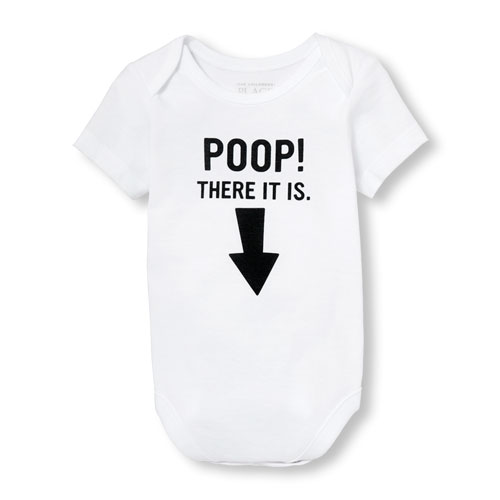 Unisex Baby Short Sleeve 'Poop There It Is' Arrow Graphic Bodysuit