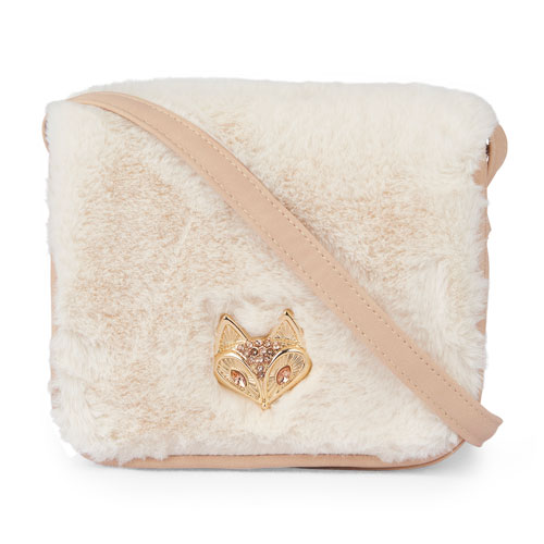 Girls Faux Fur Embellished Fox Bag