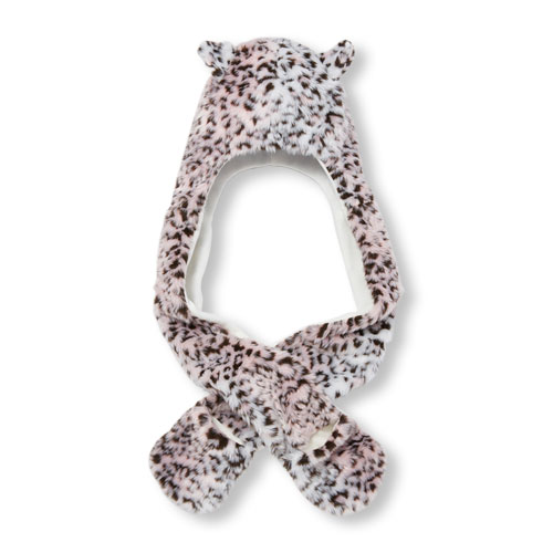 Girls Leopard Printed Hat Scarf