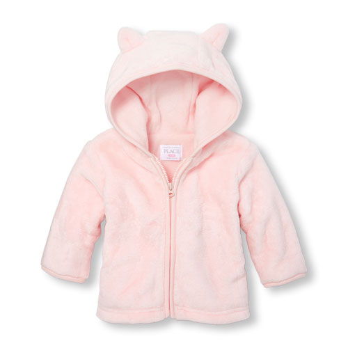Baby Girls Layette Long Sleeve Cozy Full-Zip Hoodie