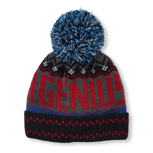 Boys 'Genius' Fair Isle Pom Pom Beanie