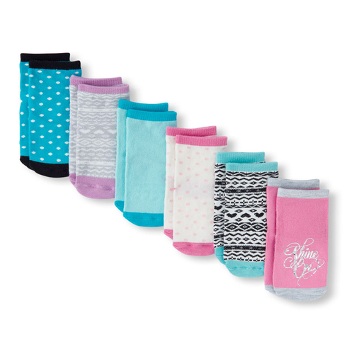 Toddler Girls Mixed Print Midi Socks 6-Pack