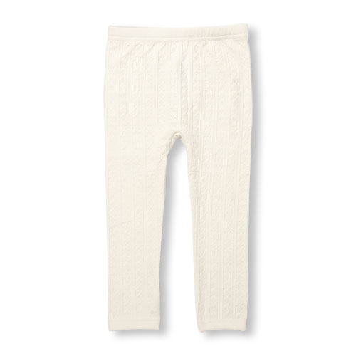 Toddler Girls Cable-Knit Fleece-Lined Leggings