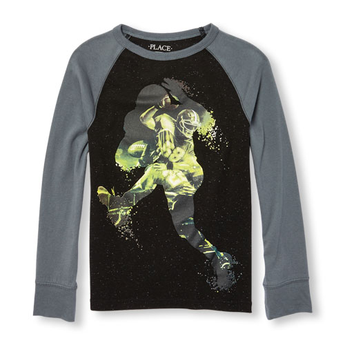 Boys Long Raglan Sleeve Graphic Top