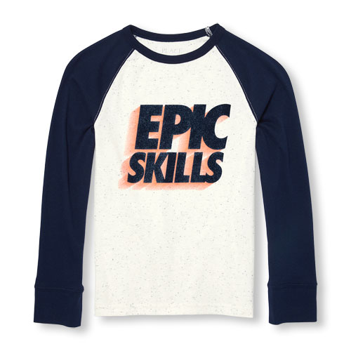 Boys Long Raglan Sleeve Graphic Top
