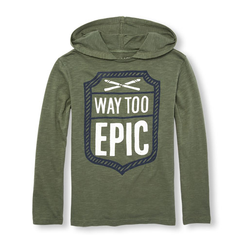 Boys Long Sleeve Graphic Hoodie Top