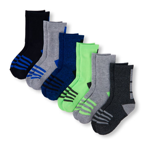 Boys PLACE Sport Ankle Block Crew Socks 6-Pack