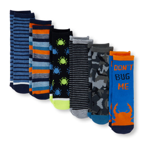 Toddler Boys Bug Crew Socks 6-Pack