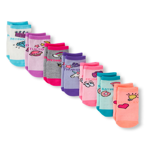 Toddler Girls Days Of The Week Icon Midi Socks 7-Pack