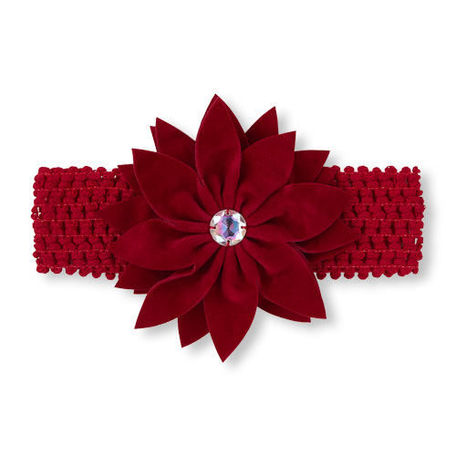 Toddler Girls Poinsettia Flower Crochet Headwrap