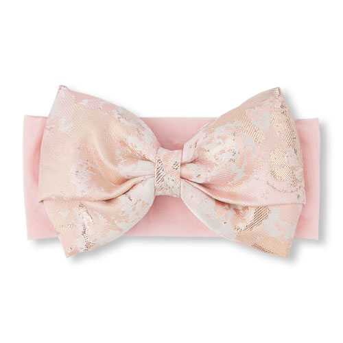 Baby Girls Oversized Metallic Jacquard Bow Headwrap