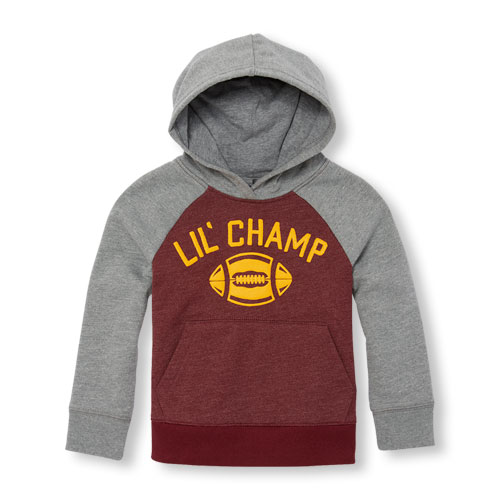 Toddler Boys Long Raglan Sleeve Graphic Hoodie
