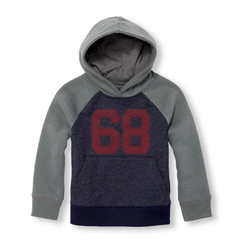 Toddler Boys Long Raglan Sleeve Graphic Hoodie