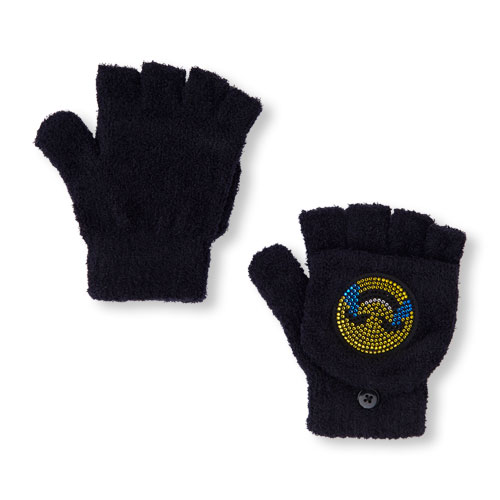 Girls Embellished Emoji Convertible Gloves
