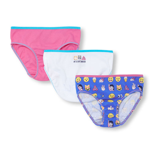 Girls Emoji Briefs 3-pack
